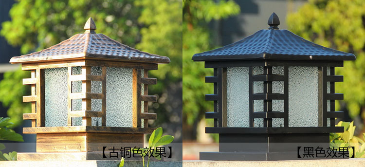 东莞91香蕉视频在线下载照明(QDZTD-008)户外围墙墙头方形柱头灯古铜色、黑色效果