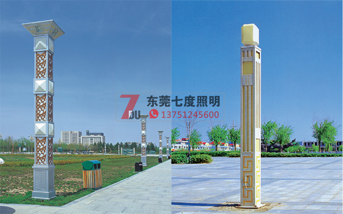 广场园林91香蕉在线观看柱安装效果图片